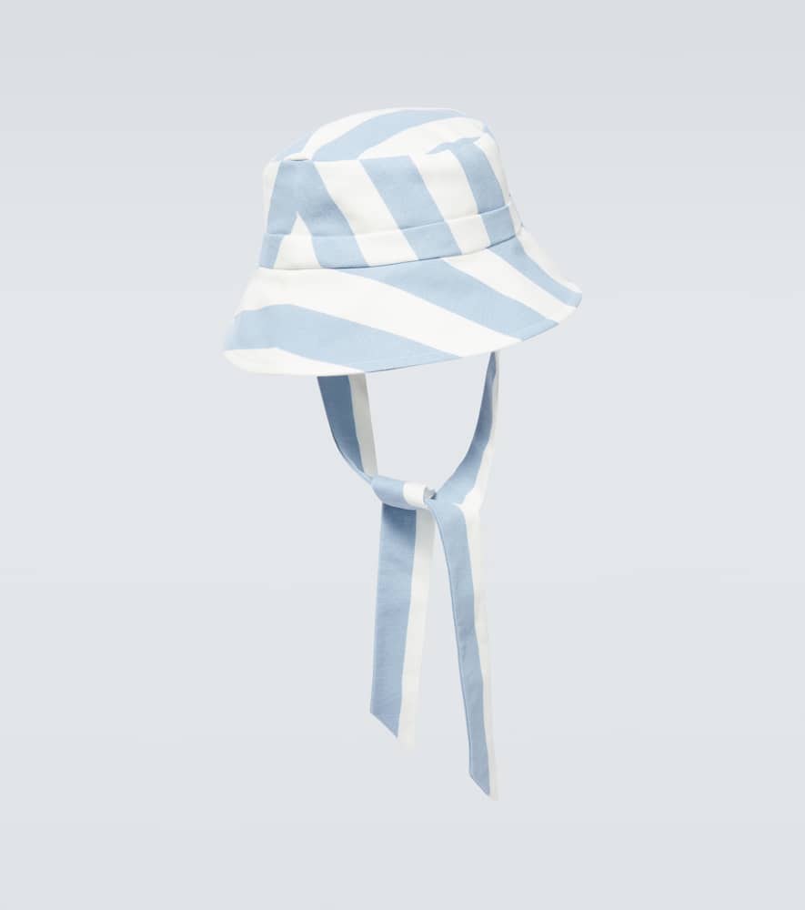 King & Tuckfield Striped cotton canvas bucket hat