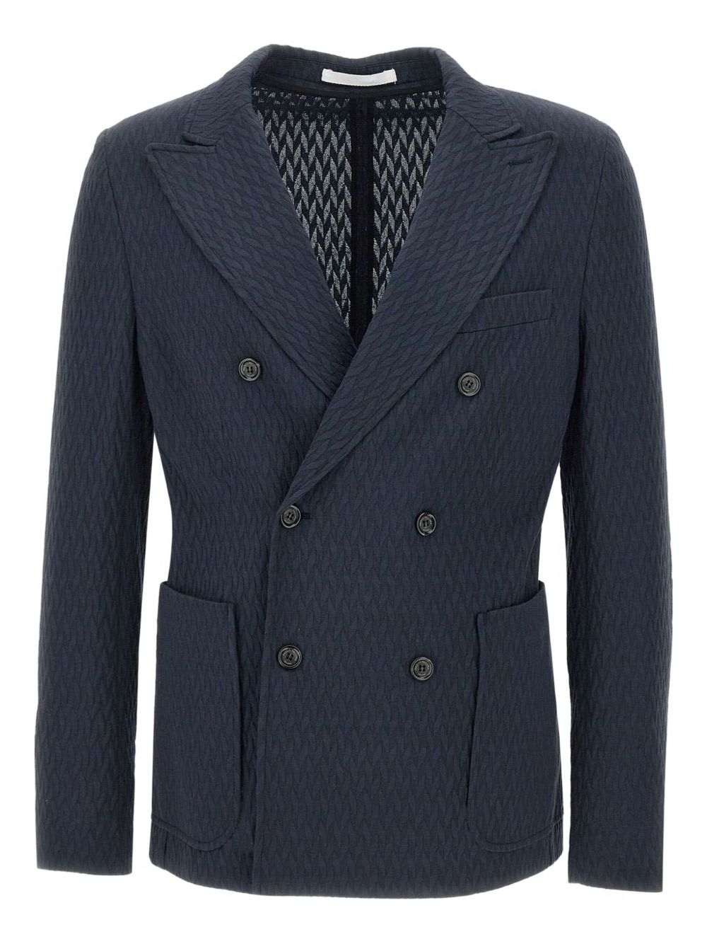 Paolo Pecora patterned-jacquard blazer - Blue