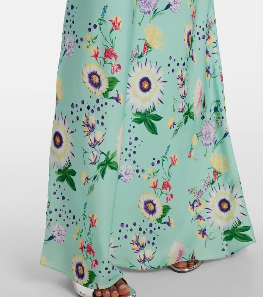 Chain-detail floral maxi dress