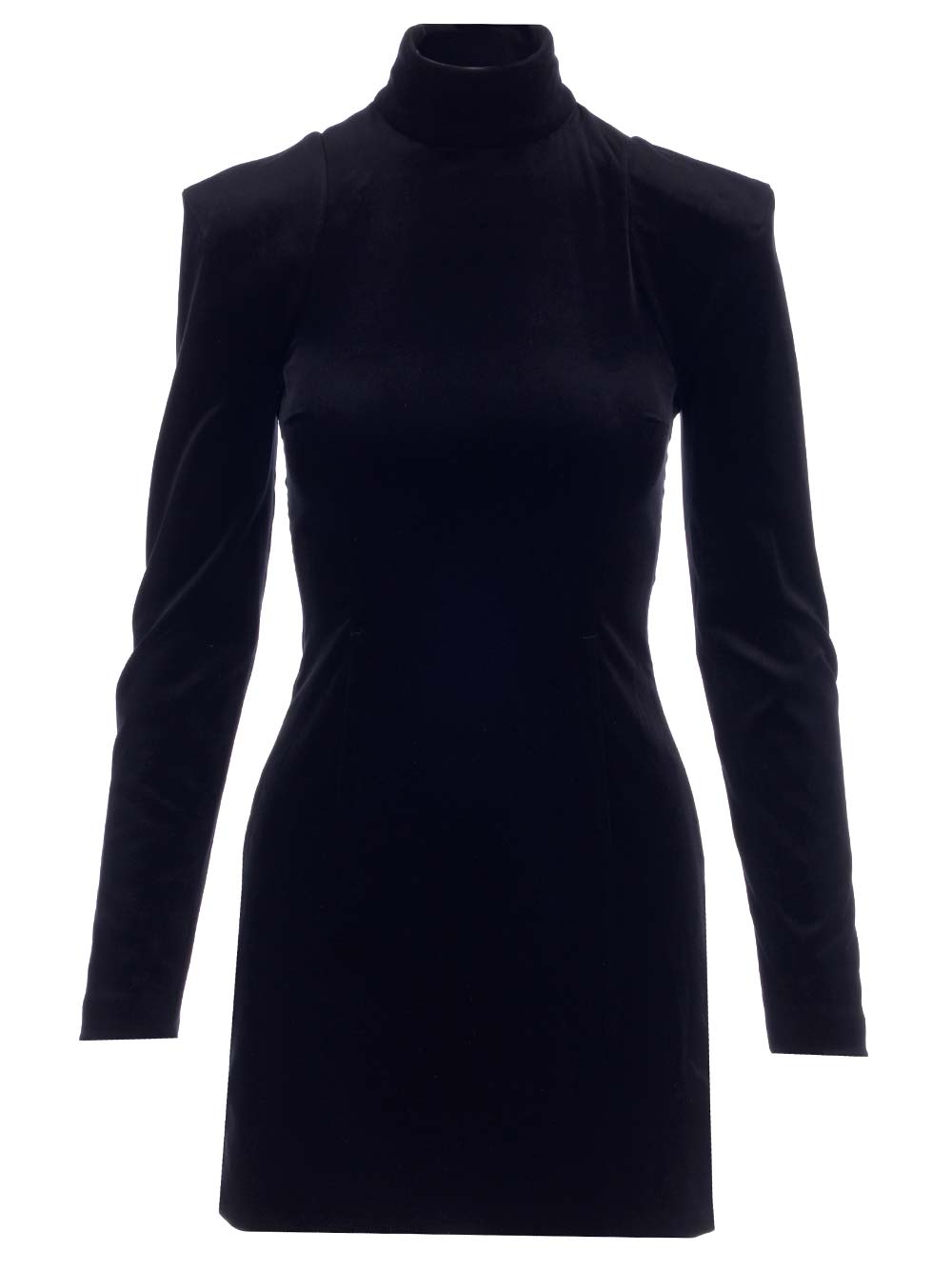 Velvet high-neck dress - Black