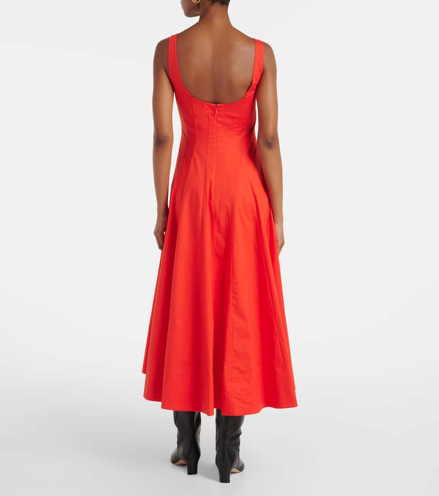 Wells cotton poplin midi dress