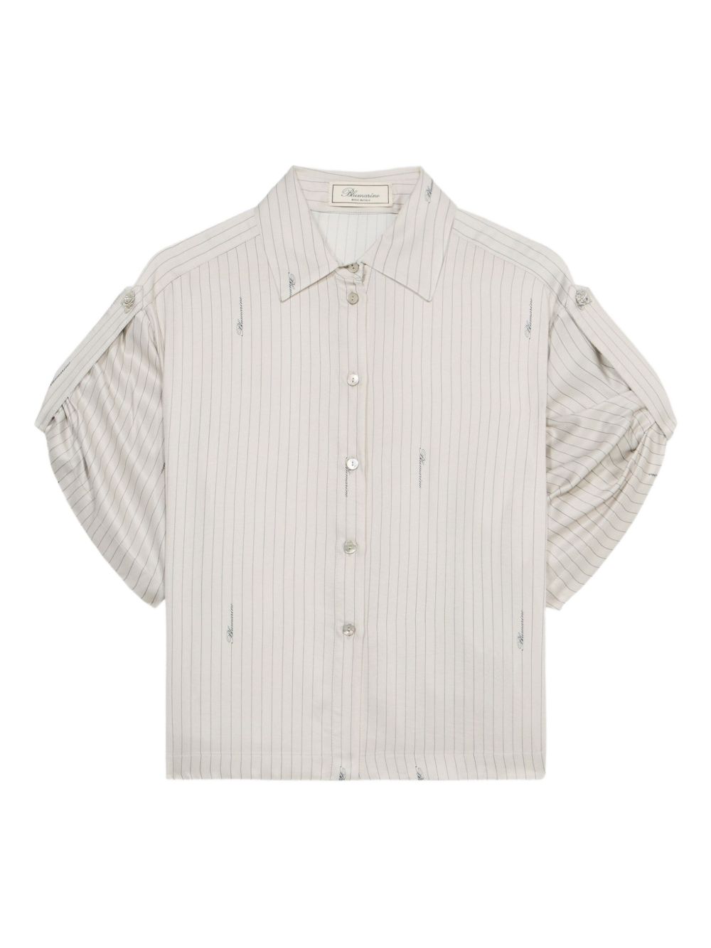 Pinstriped button-up shirt - Neutrals