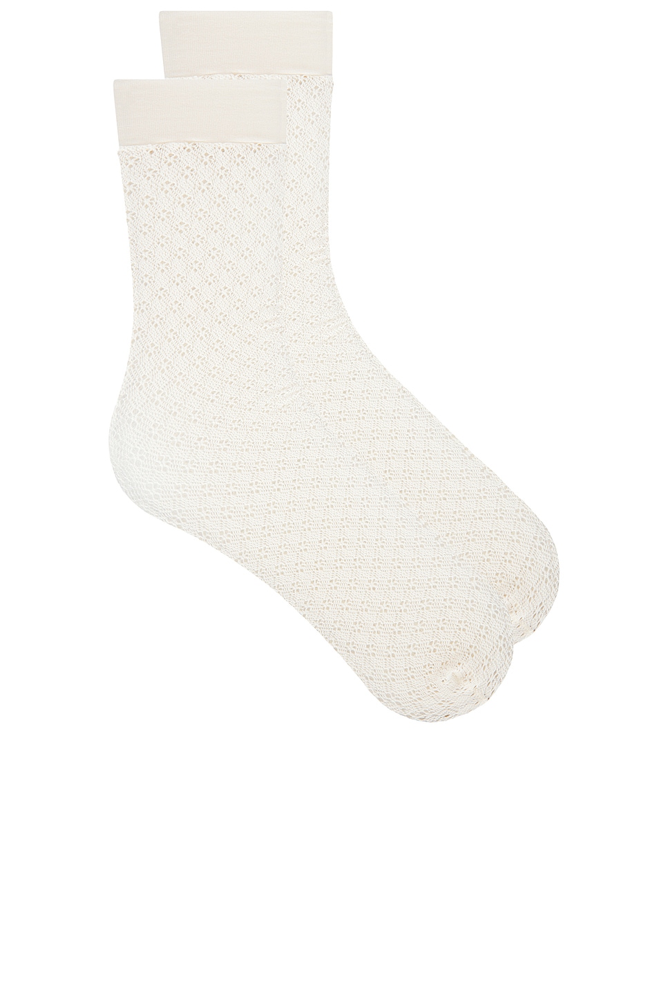 Wolford Blossom Net Knee High Socks in Crea