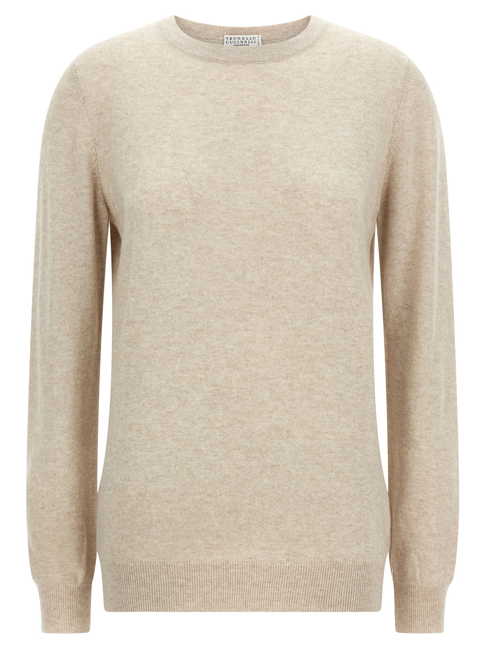Cashmere Crew Neck Sweater — Beige