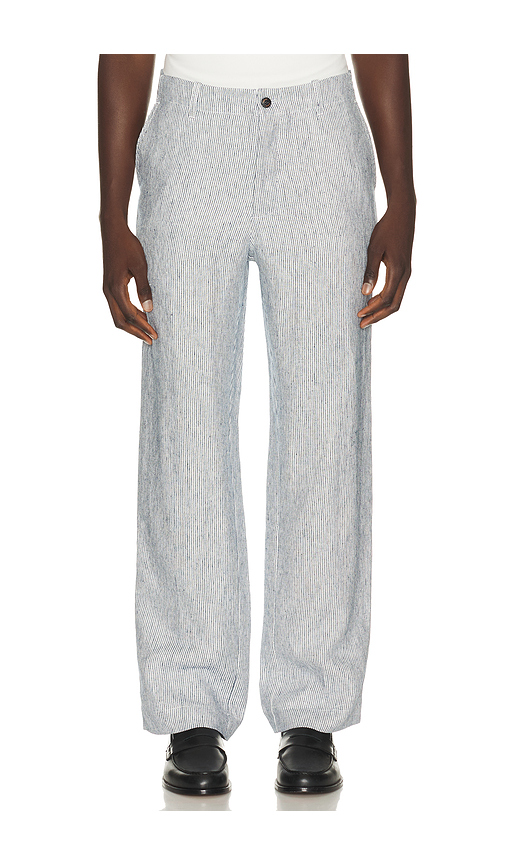 PEREGRINE Windsor Linen Trousers in Navy,White. S. Also in M, L, XL/1X