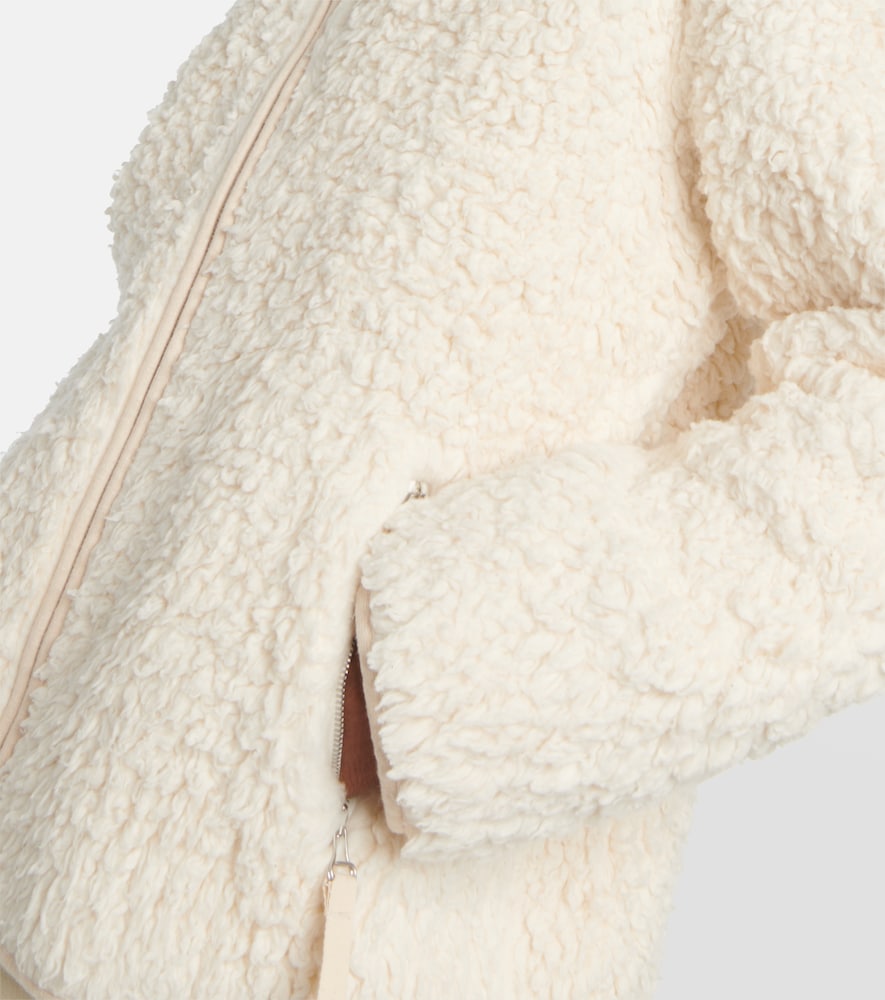 Faux fur-trimmed cotton jacket