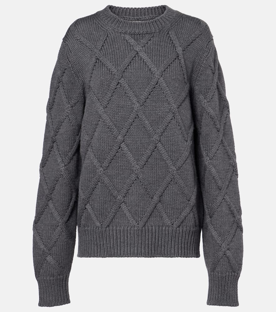 Cable-knit virgin wool sweater