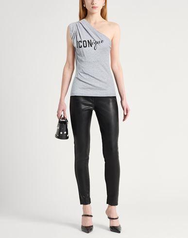Woman Top Light grey Size M Cotton, Viscose