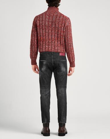 Man Jeans Black Size 30 Cotton, Elastane, Calfskin