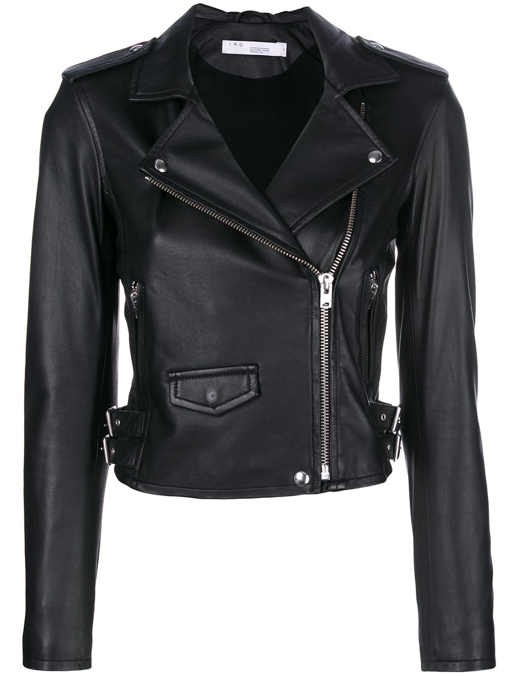 Cropped biker jacket - Black