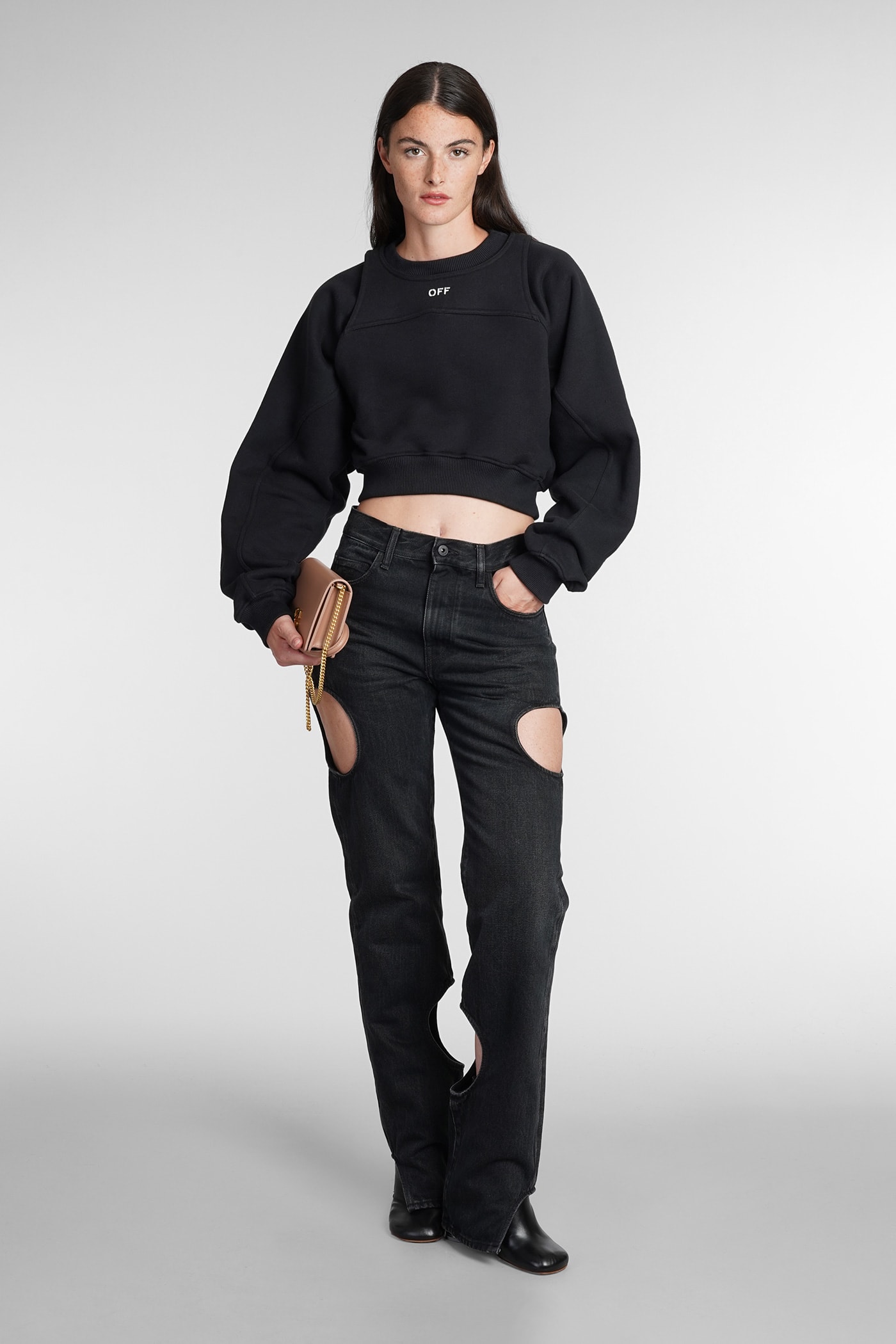 Sweatshirt In Black Cotton