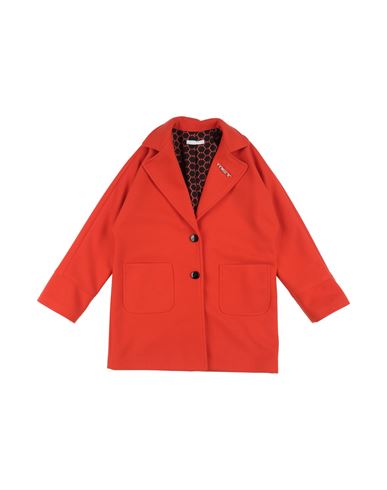 Kid Girl Coat Orange Size 12 Acrylic, Polyester