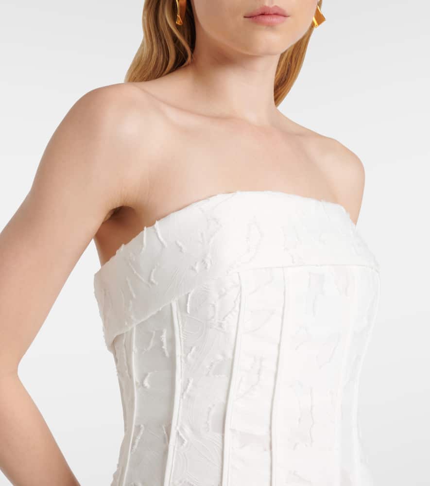 Imogen jacquard bustier dress