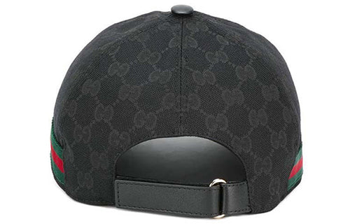 Original GG Canvas Baseball Hat With Web 'Black'