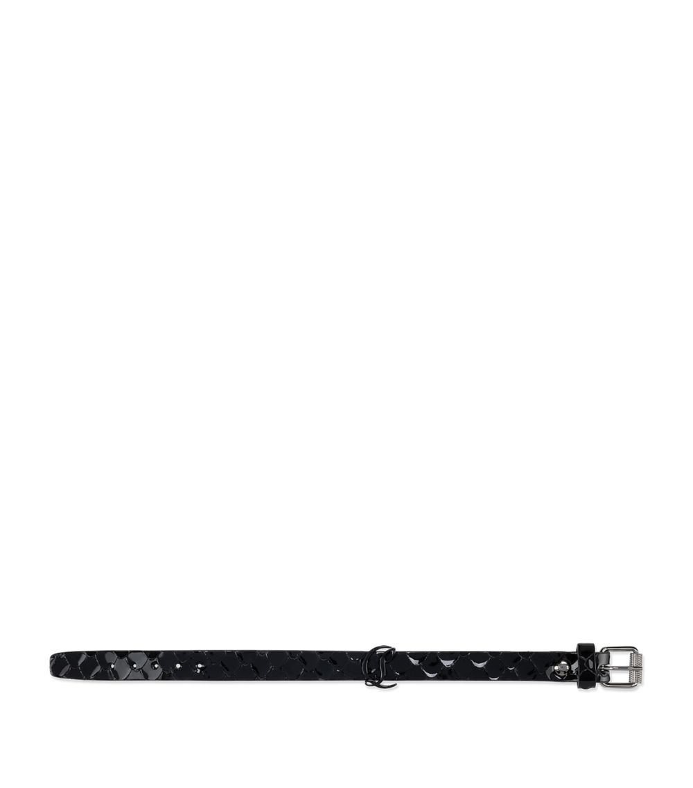 Embossed Leather CL Logo Bracelet