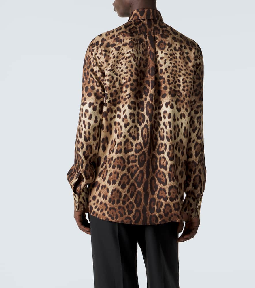 Leopard-print silk shirt
