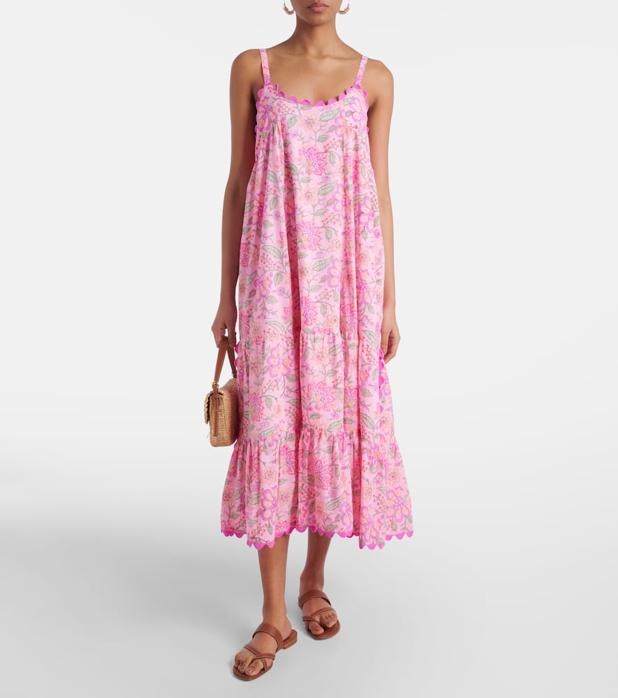 Floral printed cotton maxi dress