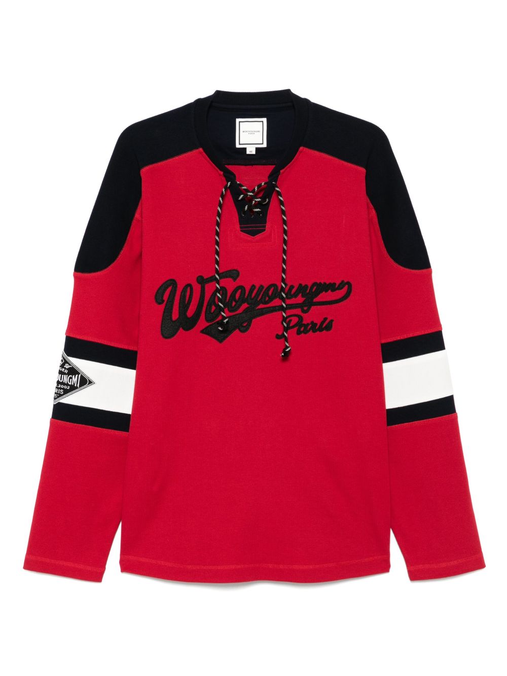 Wooyoungmi long-sleeve rugby T-shirt - Red