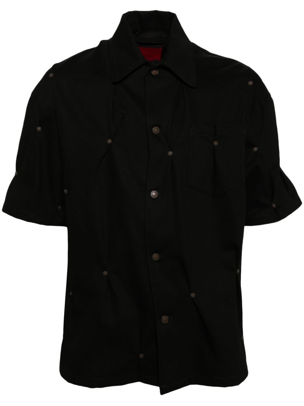 Multi-Rivet denim short sleeves shirt - Black
