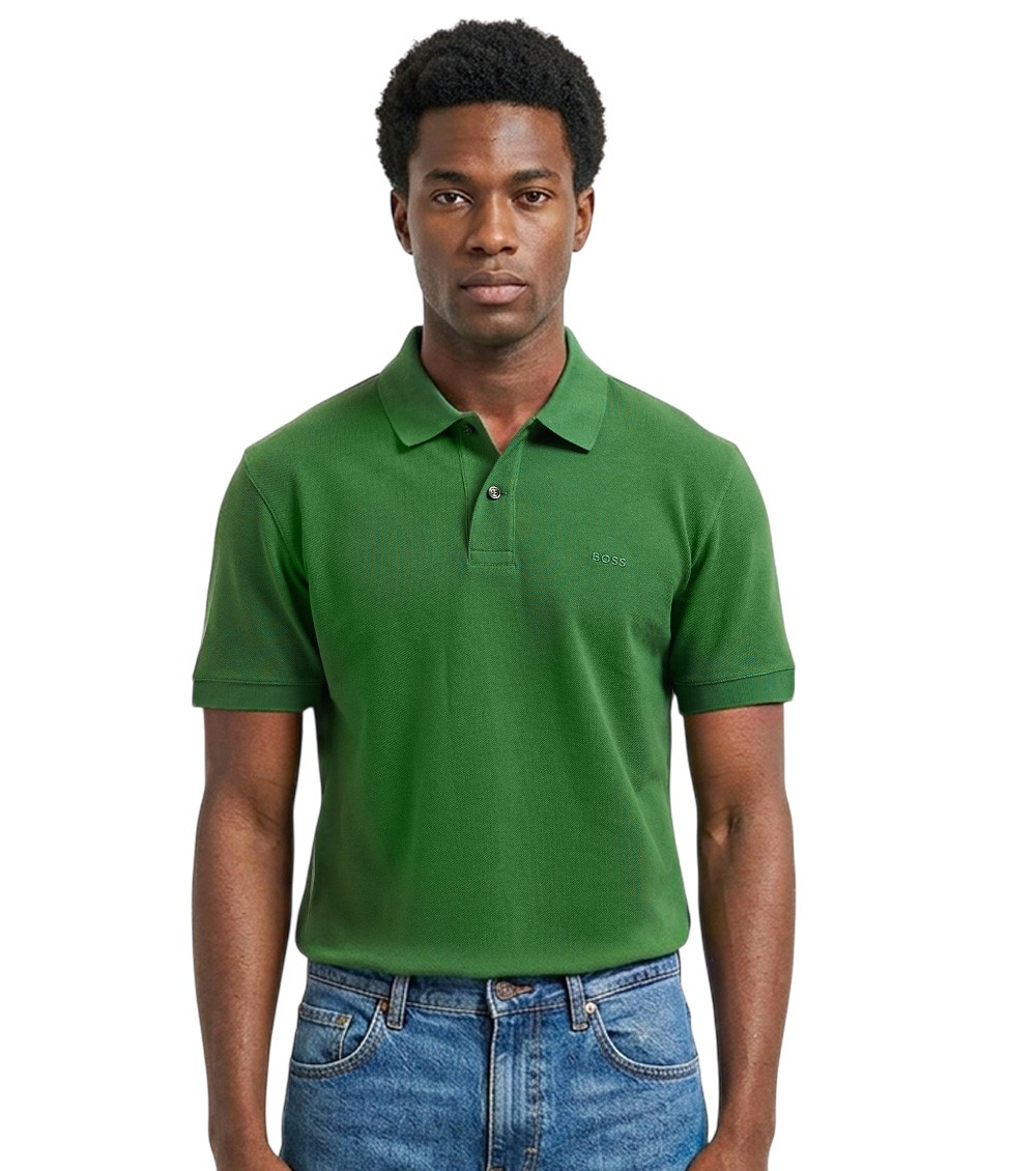 Green Shirt Collar Polos