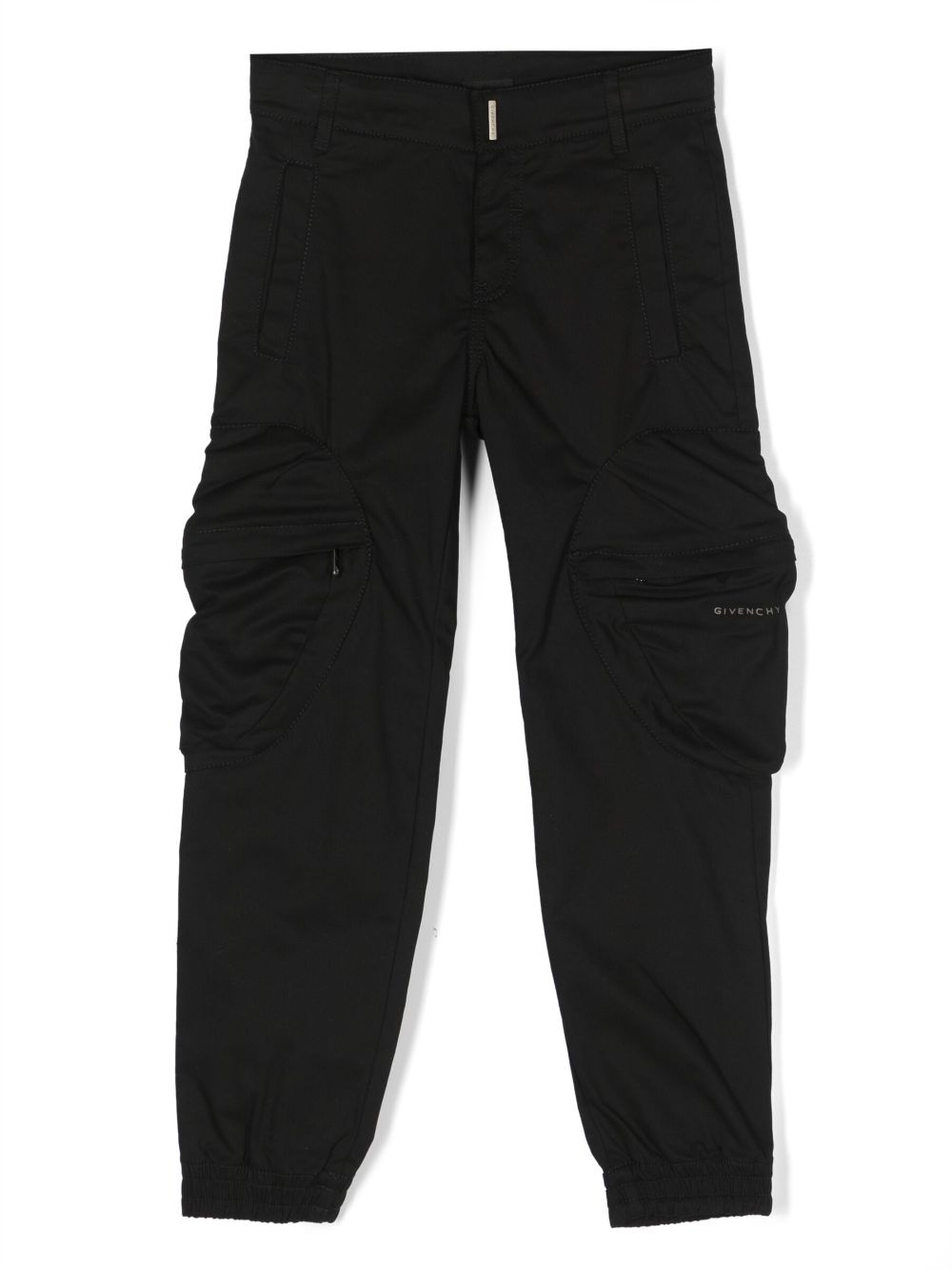 Logo-plaque gabardine trousers - Black