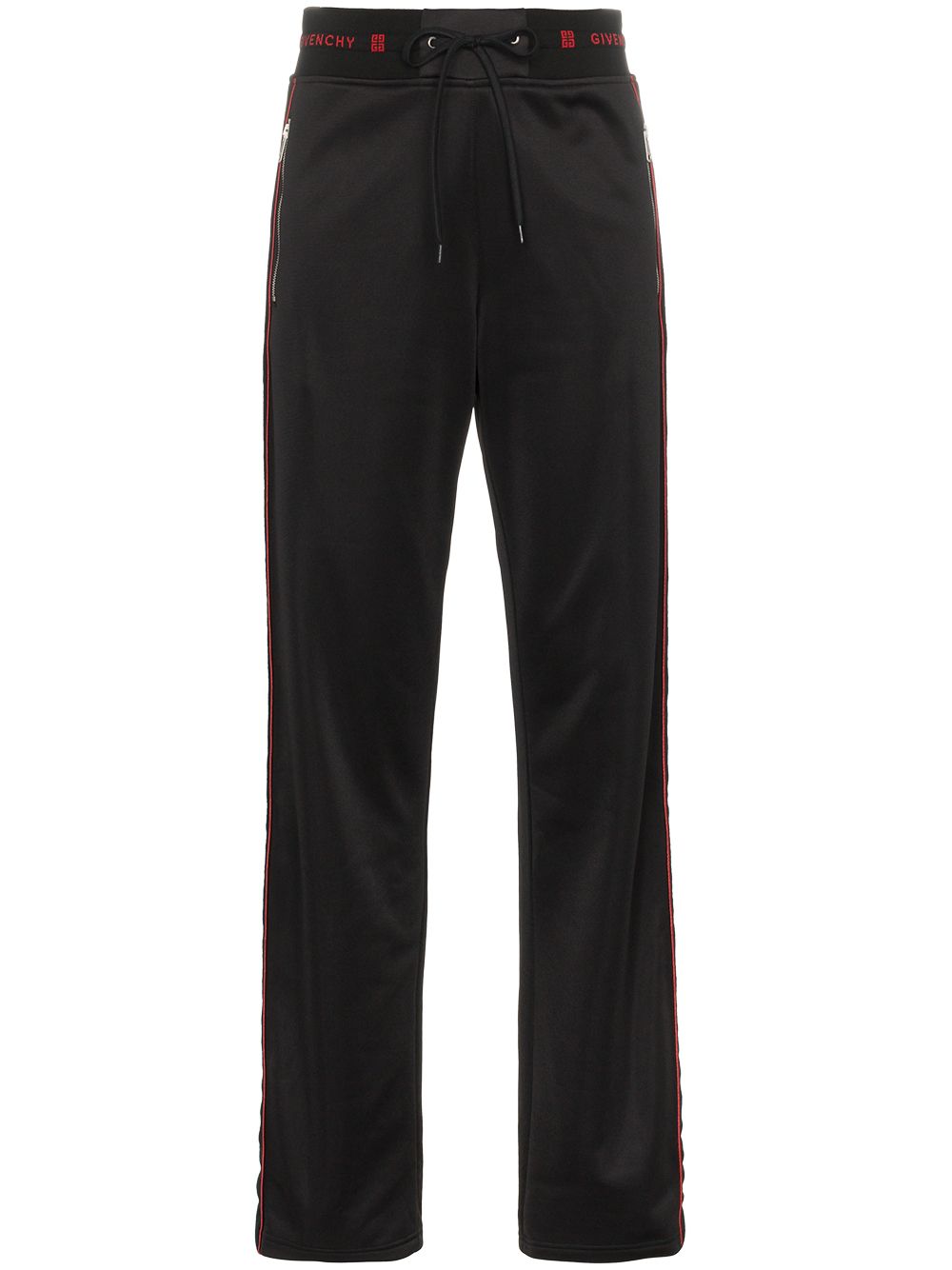 Side-stripe logo track pants - Black