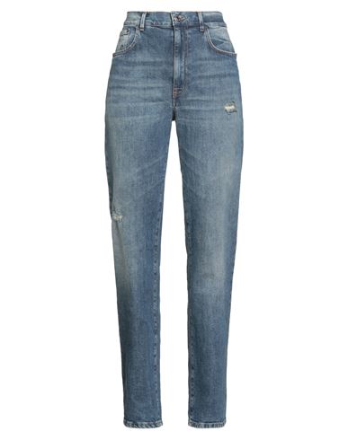 Woman Jeans Blue Size 26 Cotton, Elastane