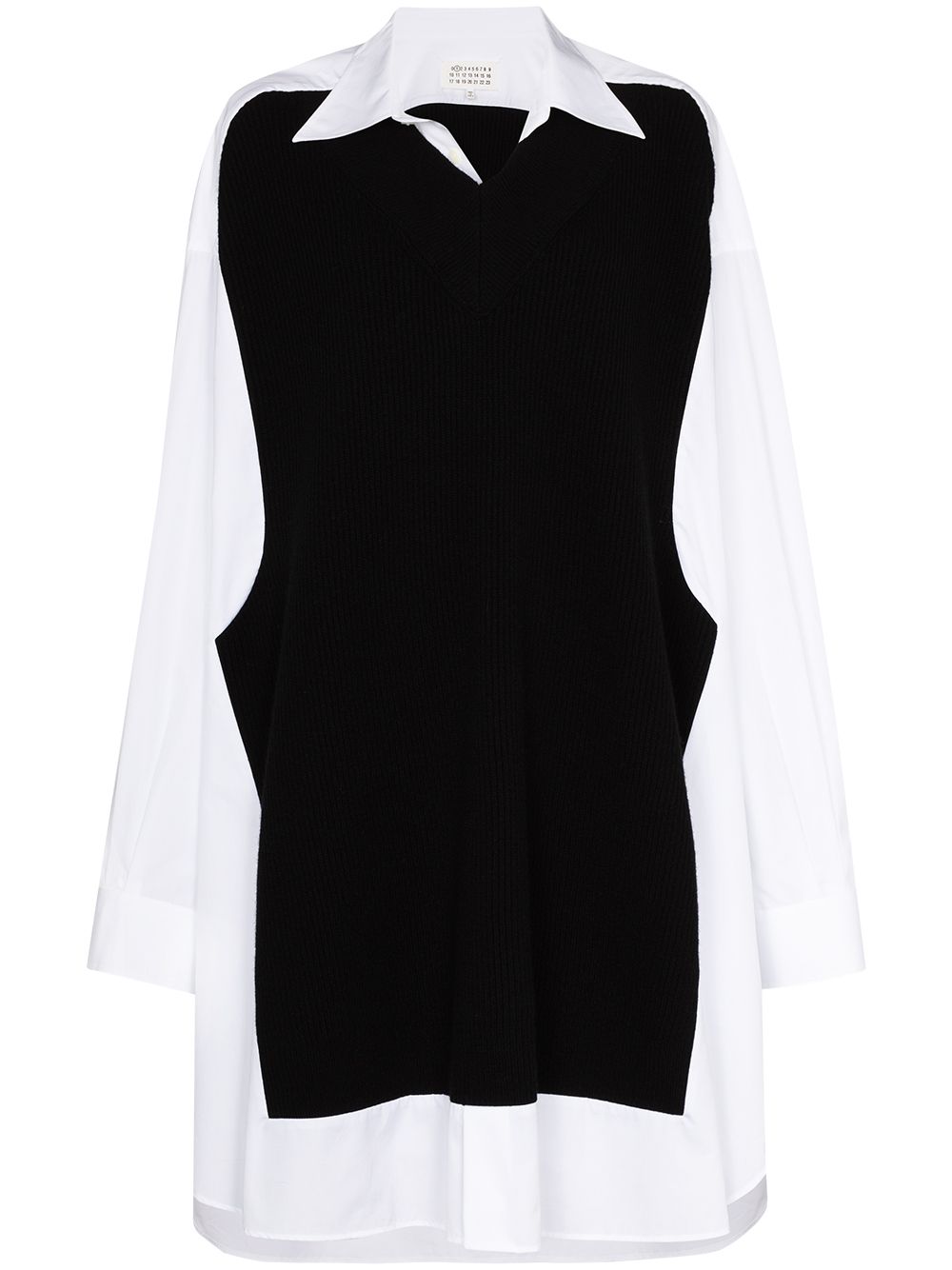 Panelled shirt dress - White