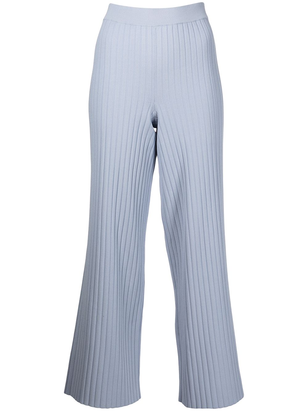 Lightweight rib knit trousers - Blue