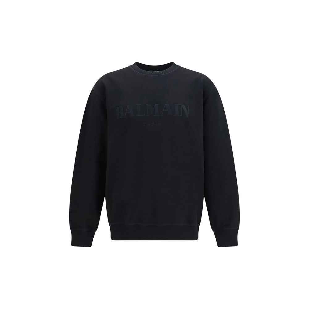 Logo-Embroidered Cotton Sweatshirt — Black