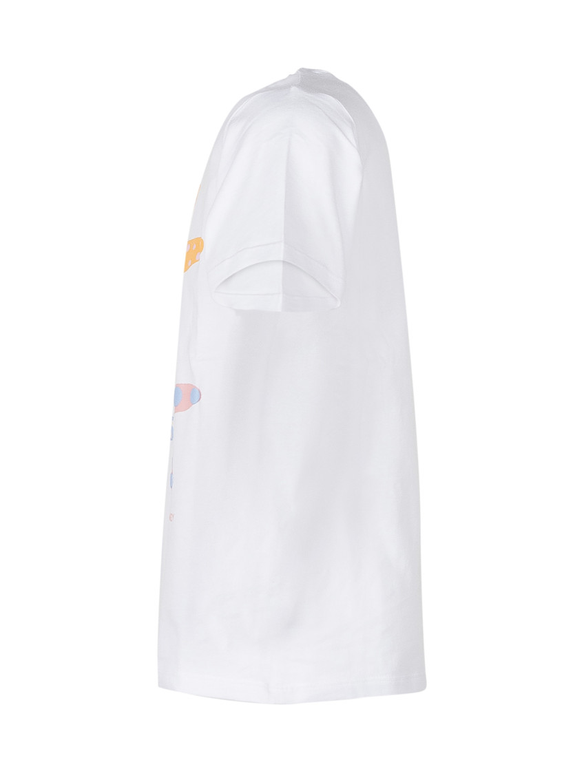 Kids White Printed T-Shirt