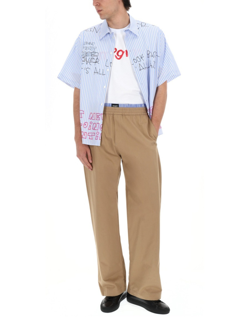 MSGM - graphic striped short sleeve shirt top
