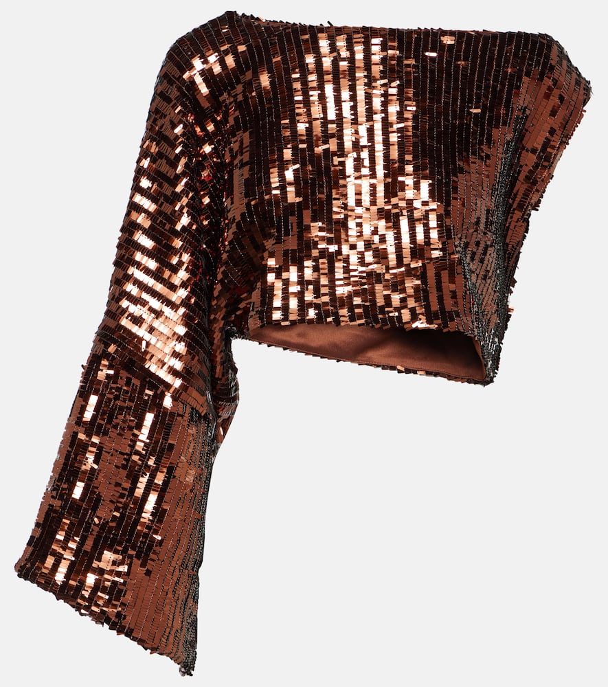 Eric sequined one-shoulder top