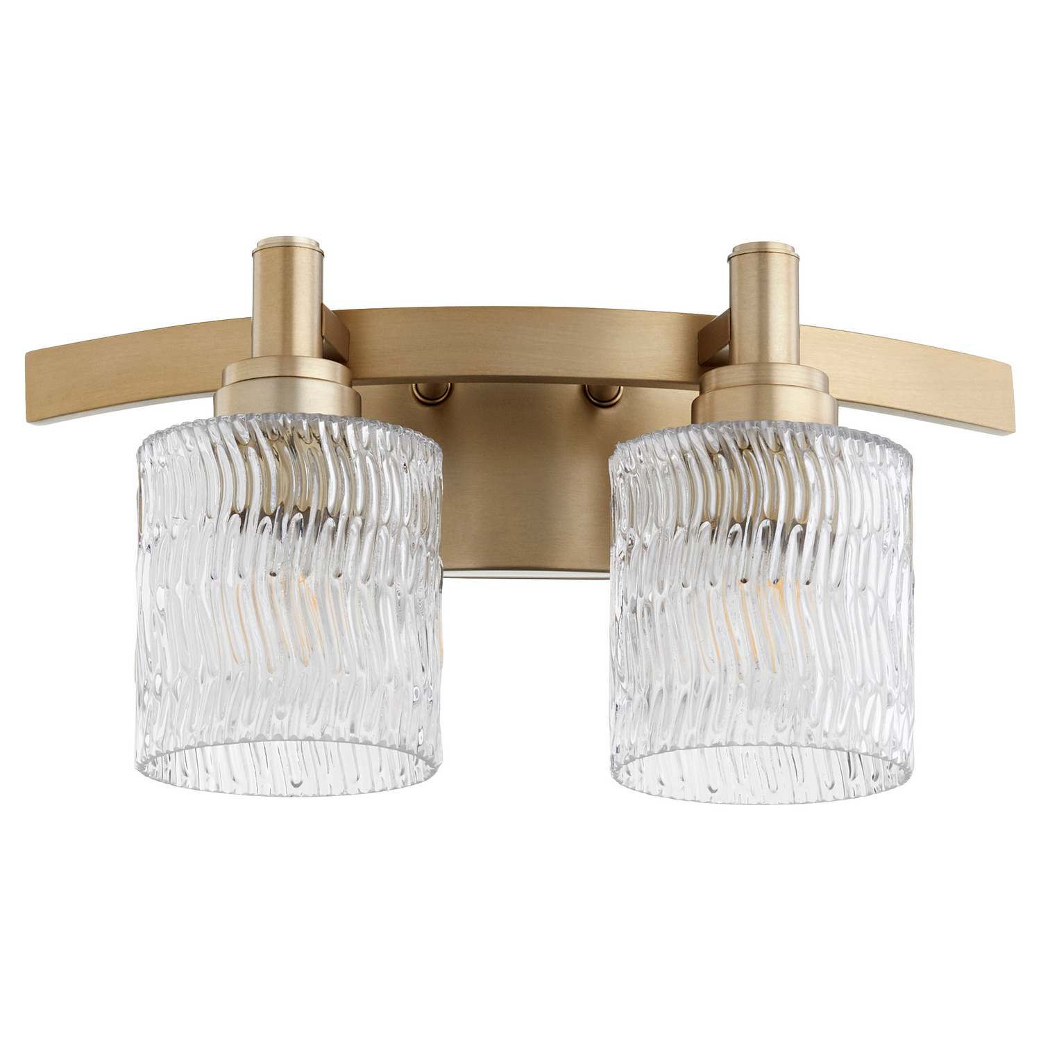 Aged Brass Two Light Vanity from the Stadium Collection