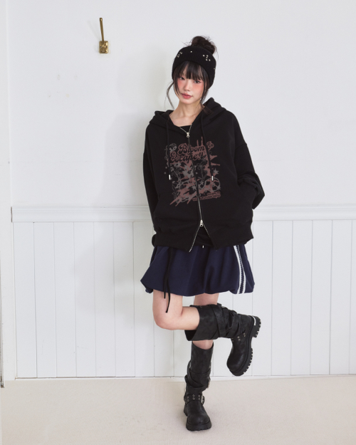 Bloom ESCF Print Two-Way Hoodie Zip-Up