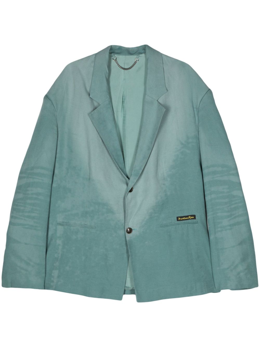 Bleached-effect poplin blazer - Green