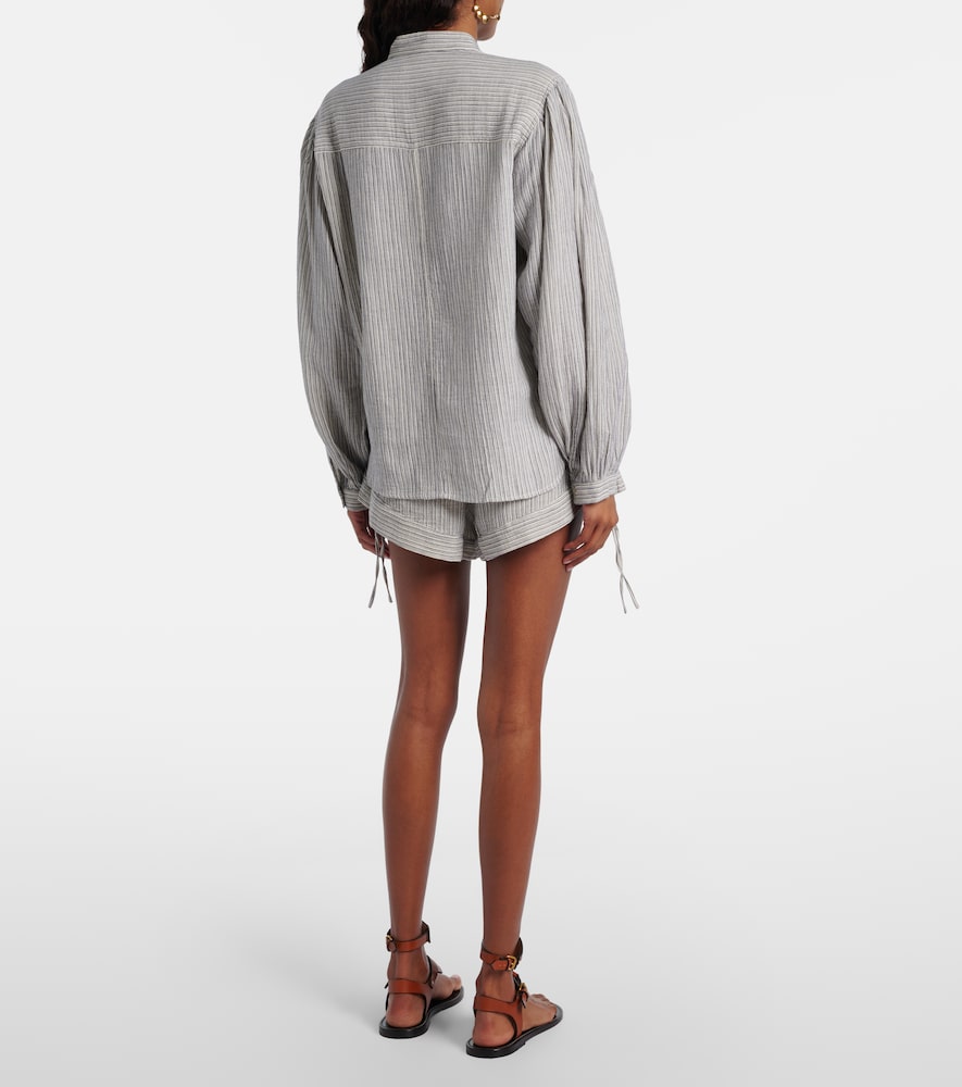 Thaliany striped cotton shorts