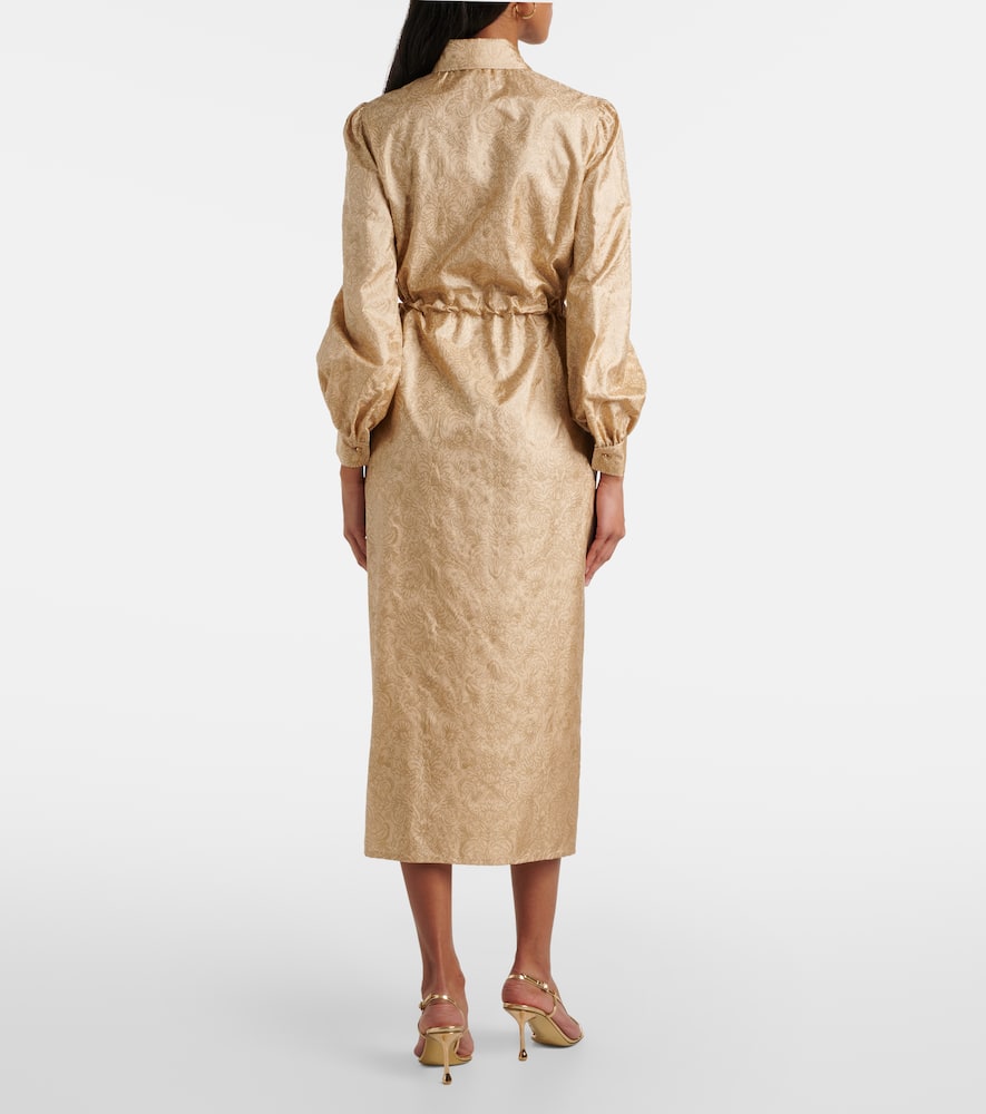 Ape belted silk twill maxi dress
