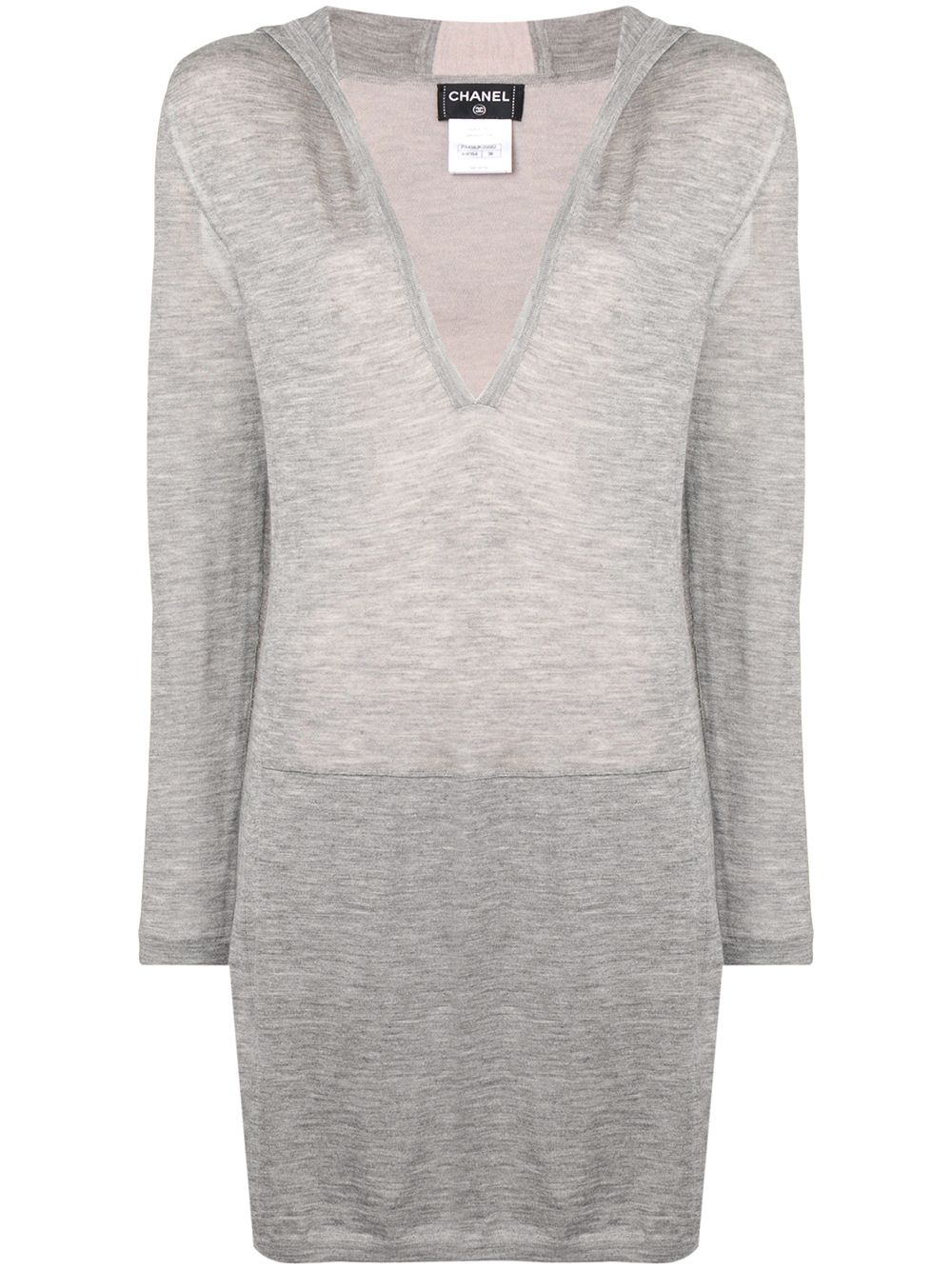 Hooded long sweater - Grey