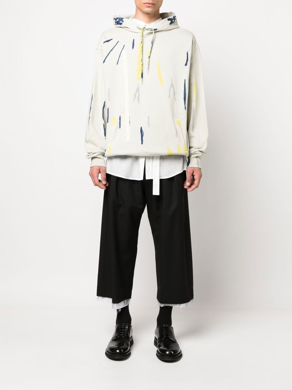 Tie-dye print cotton hoodie - Neutrals