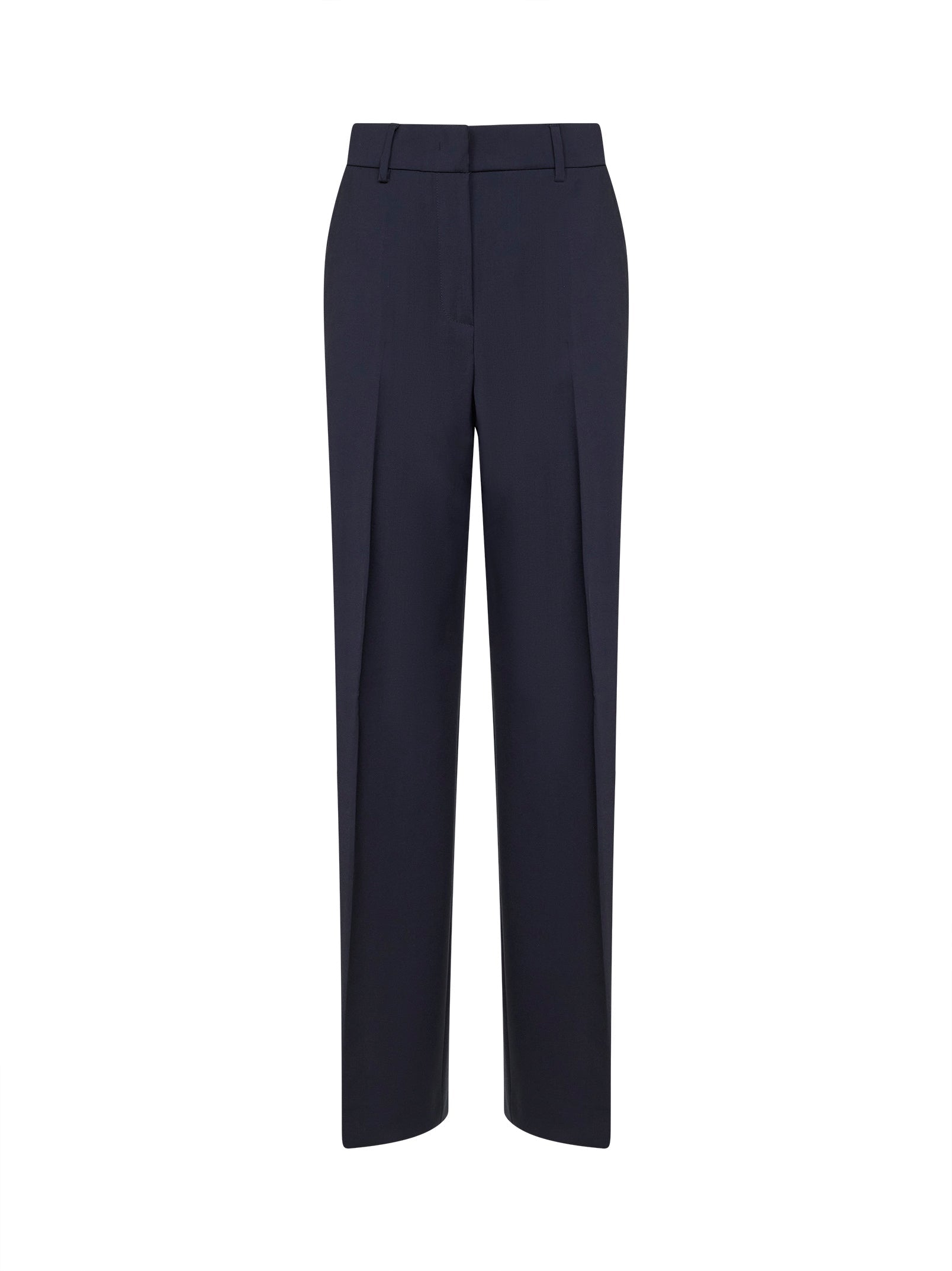 Virgin Wool Canvas Trousers — Blue