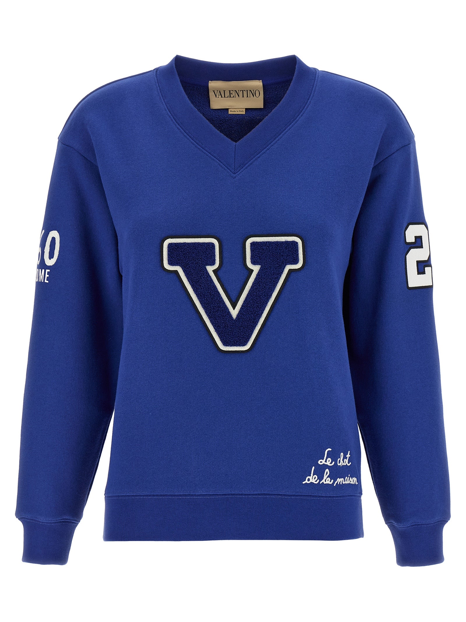 Logo-Embroidered Cotton Sweatshirt — Blue