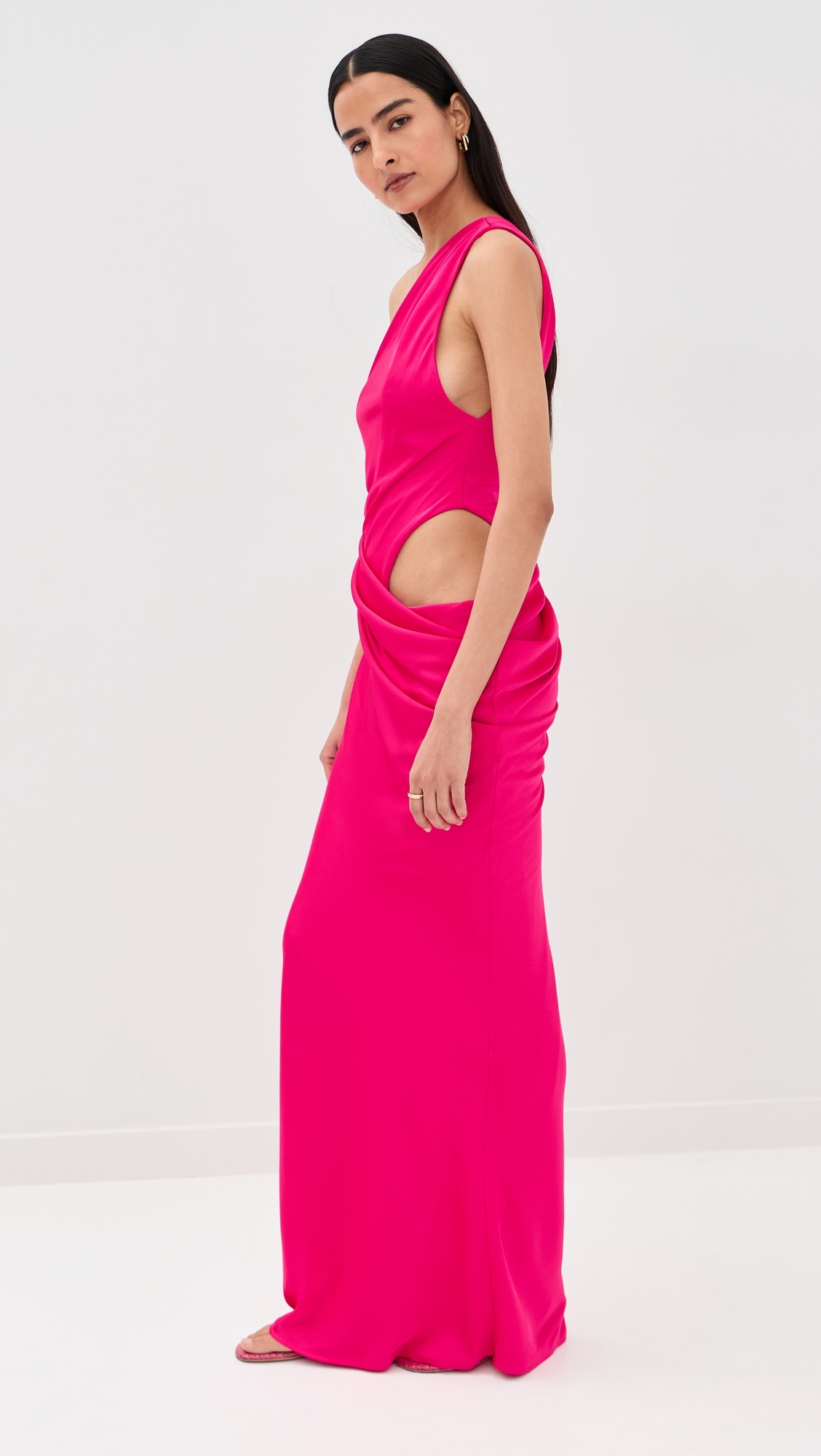 The Isadora Satin Dress Bright Rose