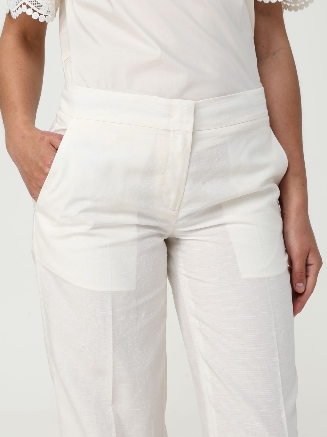 Pants TWINSET Woman color White