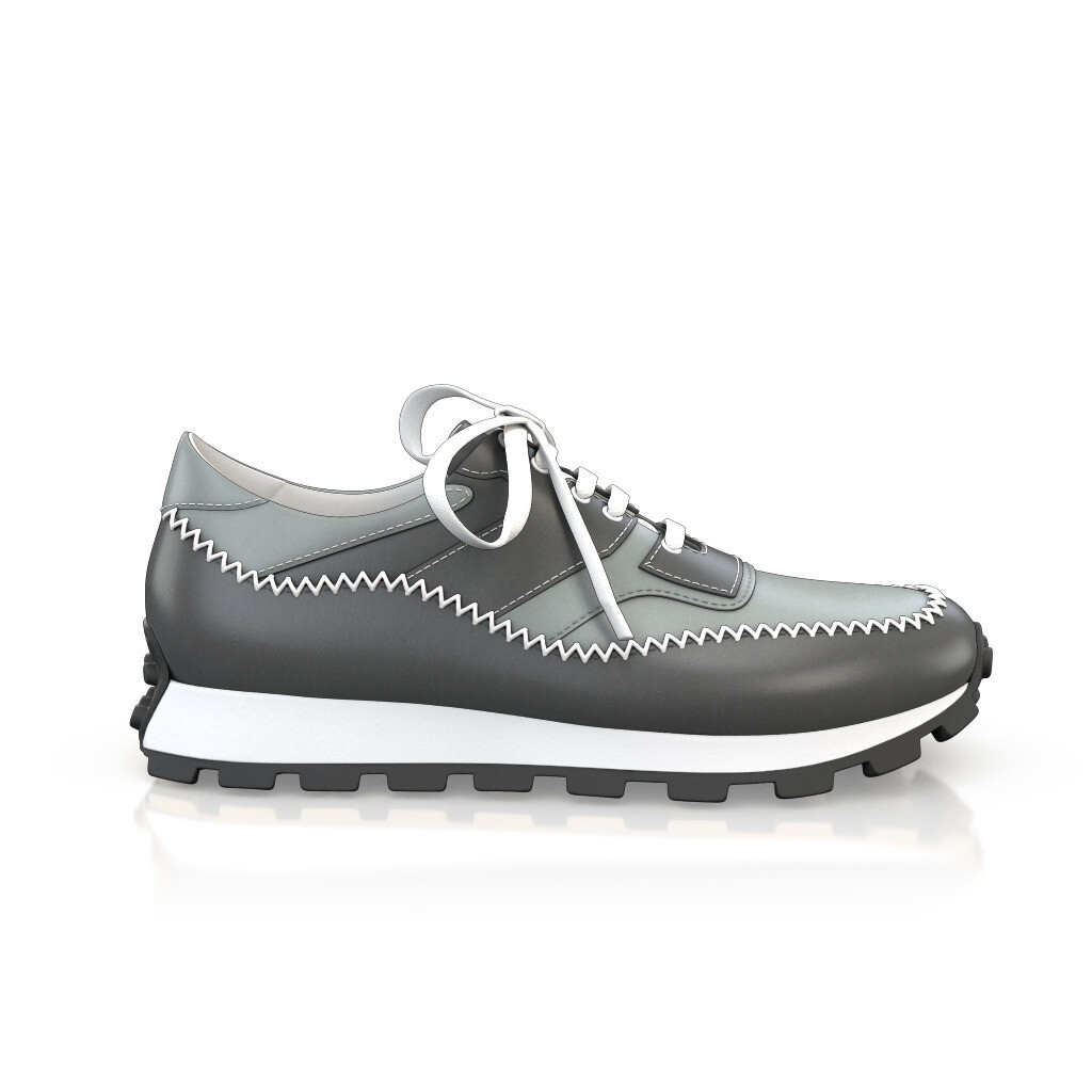 Chaussures de course Homme Faites main en Italie en Cuir Gris charbon - Sur Mesure, Lacets - GIROTTI