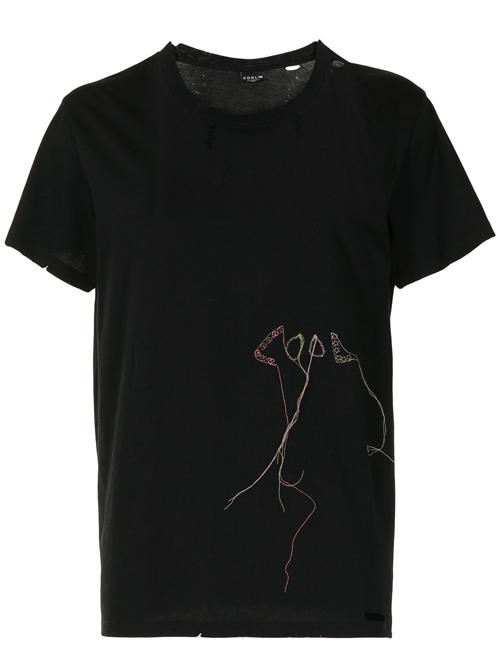 Embroidered detailing T-shirt - Black