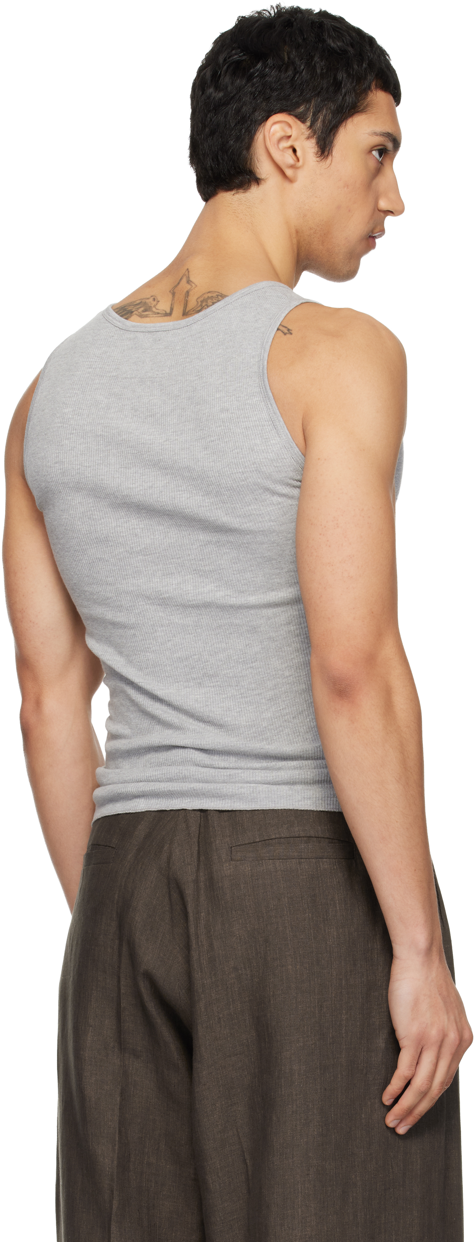 Gray Logo Patch Tank Top