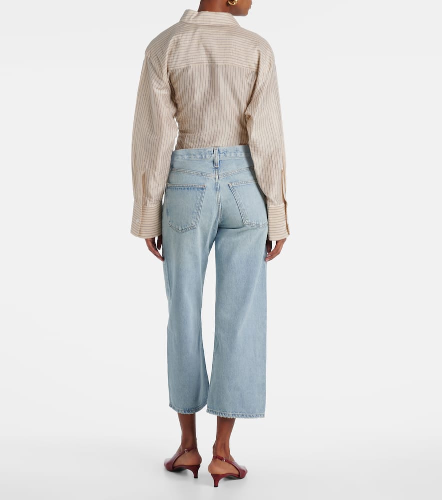 Arc mid-rise cropped wide-leg jeans