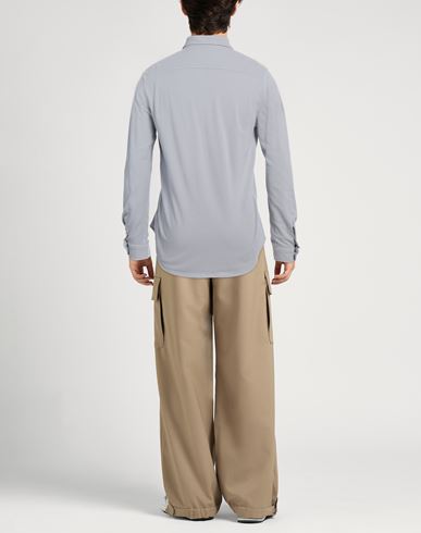 Circolo 1901 Man Shirt Light grey Size L Cotton, Elastane