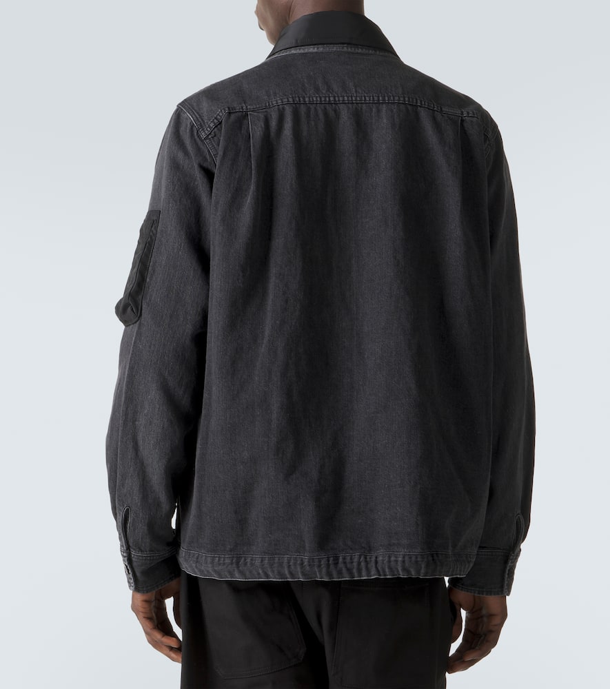 Twill-trimmed denim blouson jacket